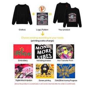 Vente en gros Sweatshirts à capuche Sweat-shirt à col rond pour hommes personnalisés Sweatshirts à capuche personnalisés pour hommes basiques, coton mélangé - Product Image 2