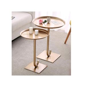 Unique Design Marble & Metal <b>Table</b> on <b>Top</b> <b>Round</b> White Marble With Golden Finished Cone Shape Base - Product Image 2