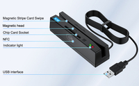 YL160 4-in-1 Zugangskontrolle IC-Chip-Kartenleser NFC PSAM PSAM & Magnetstreifenleser mit Frequenzen 134,2kHz 13,56MHz