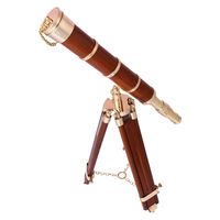 Télescope classique en métal et bois, fait main, avec trépied en bois auto-adhésif et écologique, pour décoration nautique, salon et bureau