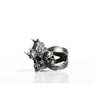 Crusted Jewelry Rings 16 Bague de personnalité punk rhinocéros en argent turc 925, motif animal classique, pierre naturelle, certifiée par un tiers