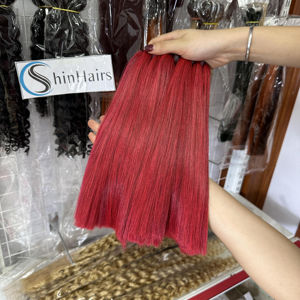 2024 Tendance Chaude Court Rouge Bob Perruque avec Transparent HD Lace Front Fermeture Bonestraight Vietnamien Cheveux Humains Lace Frontal - Product Image 1