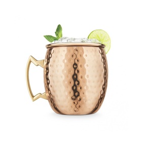 Handcrafted Super Quality Copper <b>Mugs</b> Hammered <b>Mugs</b> Stainless Steel Finishing With Brass Handle for Drinking - Product Image 2