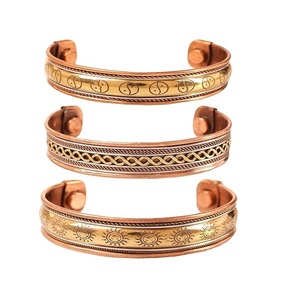 Pulsera de cobre ajustable de diseño estándar, pulseras de mano de cobre puro sólido magnético para mujeres y hombres, artesanías - Product Image 5