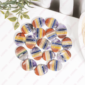 Piedra de Meditación Ovalada de 7 Chakras, Piedra Natural Pulida para Decoración, Piedra de Bolsillo - Product Image 2