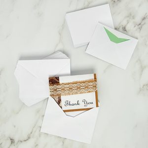 Sobres de Papel Kraft Reciclable Blancos, Tipo Cartera para Monedas, para Uso Comercial o en Bodas - Product Image 1