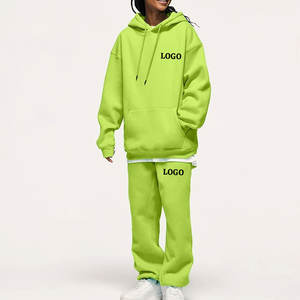 Conjunto de Sudadera con capucha y pantalones informales personalizados para hombre y mujer, chándal de jogging con patrón sólido, sudaderas para invierno - Product Image 5