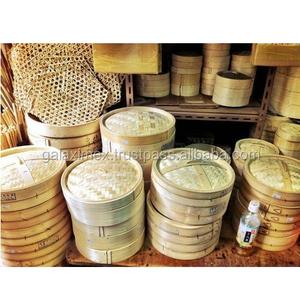 Panier vapeur en bambou écologique, forme ronde, en osier, pour la cuisine, les boulettes, les dim sum, les événements culinaires, Galaximex AB 2060 - Product Image 5