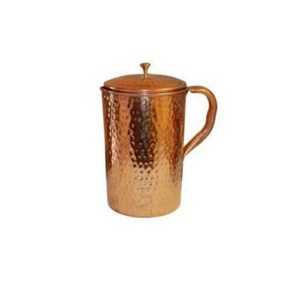 Pichet en cuivre pur Antique martelé brillant fini pour servir l'eau utilisation de la cuisine à domicile - Product Image 1