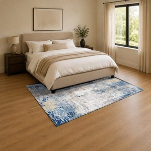 Tapis de salon LXDP-0812 gris argenté traditionnel oriental imprimé numériquement, lavable en machine, en chenille, antidérapant, vente en gros - Product Image 3