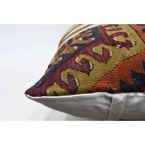 Beige 18x18 Wool Woven Kilim Patchwork <b>Pillow</b> Eco Friendly Non-Slip Luxury Fluffy Rectangle Decorative Accent Vintage Pattern - Product Image 5