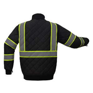 Veste de travail de sécurité haute visibilité unisexe, respirante, imperméable, en coton, fermeture éclair intégrale, capuche dissimulée, col montant, certifiée EN, détection des aiguilles - Product Image 2