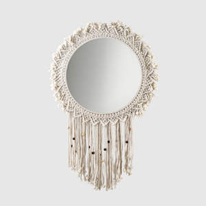 Hot Selling Macrame Wall <b>Mirror</b> for Home Decor and Gifting Wall <b>Mirror</b> High Demand Home Decor Product Self Adhesive from India - Product Image 6