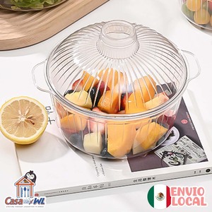 CASAMAX WL AA-1798 Envase Redondo de Plástico Elegante para Alimentos con Tapa, Apto para Lavavajillas, Uso Moderno en Cocina 1.5L - Product Image 3