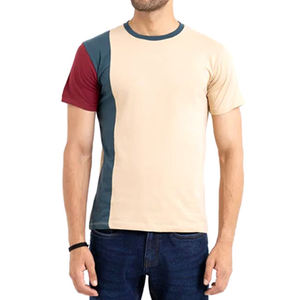 Camiseta de cuello redondo para hombre de alta calidad con diseño superior de color personalizado, camisetas de manga corta antiarrugas para hombre - Product Image 1