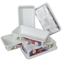 Couvercle de seau rectangulaire DKK645 de 645 ml en PP IML, recyclable et inviolable, avec logo personnalisé pour emballage alimentaire, crème glacée, dattes, beurre