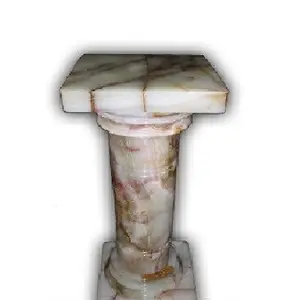定制尺寸的简单天然石材玛瑙大理石柱子，罗马风格玛瑙大理石基座柱，玛瑙基座出口商