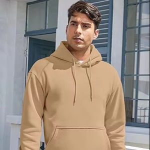 Pull à capuche en molleton à manches longues en coton essentiel pour hommes - Product Image 4