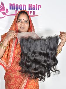 Vente en gros de cheveux humains indiens naturels, frontal Bodywave, non traités chimiquement, non coupés, cuticules alignées, pour tissage - Product Image 6