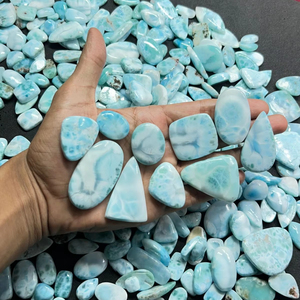 Larimar cabujón hecho a mano azul Larimar piedra preciosa mezcla forma y tamaño de calidad superior Larimar piedra joyería hacer piedra - Product Image 1