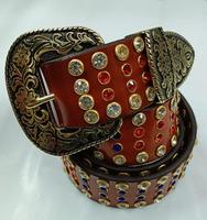 Ceinture en cuir de luxe pour homme et femme, avec boucle en alliage ornée de strass brillants, design unique, cristal, marque NIDA, 3,5-3,8 cm