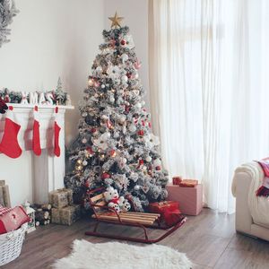 Albero di Natale Pre-Illuminato di Alta Qualità, 180 cm, Innevato con 650 Rami, Design Casa di Babbo Natale di New Sestriere - Product Image 1