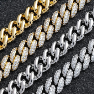 Collar de Moissanita VVS Más Popular del 2026, Cadena Cubana Clásica Vintage de Plata de Ley 925, Certificado IGI, Oro Rosa/Oro - Product Image 6