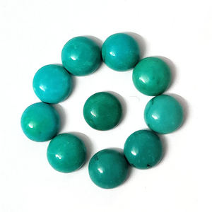 9 Pcs de Cabochon Rond Simulé Turquoise 10mm 32.05 Cts Lot Iroc Ventes Bonne Qualité Howlite Turquoise Cab US $19 pour Tous - Product Image 1