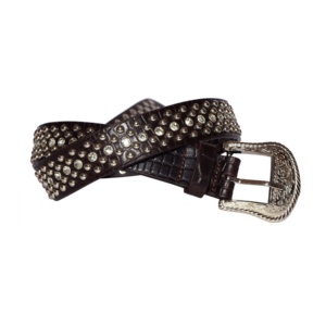 เข็มขัดหนังแบบพังก์ หัวเข็มขัดทรงพีระมิด สายโซ่หนังหนังแท้ หัวเข็มขัดแบบหมุด  หนังสีดำ  หัวเข็มขัดแบบลูกบอล  ราคาขายส่ง - Product Image 3