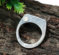 Anillo de Plata de Ley 925 con Piedra Lunar Arcoíris Natural, Hecho a Mano, Anillo de Regalo con Piedra de Nacimiento para Novias