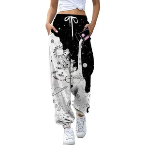 2023 Ladies New Collection Sport Pants And Trousers For Women's Custom Sublimated Pant Long Length Wide Leg Pants