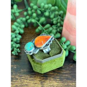 Multi Stone Sterling Silver <b>Adjustable</b> <b>Ring</b> Rhodium Plated Fine Jewelry - Product Image 4