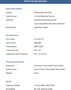 Per Anycubic Photon M7 Max 3D stampante ad alta velocità ad alta precisione facile da usare miglioramenti per uso industriale supporta PLA New - Product Image 2