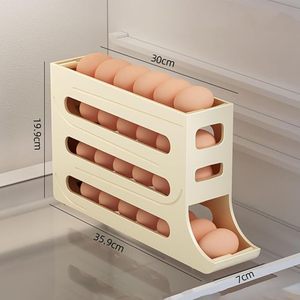 ที่วาง<span class=keywords><strong>ไข่</strong></span>อัตโนมัติ 4 ชั้น ความจุ 30 ฟอง ประหยัดพื้นที่ กล่องเก็บของพลาสติกสำหรับตู้เย็นและตู้ครัว - Product Image 6