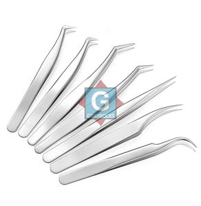 แหนบดัดขนตาสแตนเลสเกรดพรีเมียม Gray Rocks (รุ่น GE-3232-32) ปลายเรียบ สำหรับดูแลขนตาและจัดตำแหน่งขนตาอย่างแม่นยำ A+ - Product Image 1