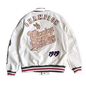 Fabricant sur mesure, vestes de baseball en cuir vintage de haute qualité pour hommes, automne-hiver, logo solide, respirant - Product Image 2