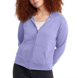 Sweat à capuche oversize pour femme, coupe décontractée, streetwear, coupe ajustée, couleur unie, sweat à capuche zippé pour femme avec poches latérales - Product Image 1