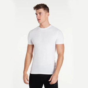 Nouvelle arrivée de grande taille en vrac quantité à bas prix été uni blanc hommes t-shirt hommes O cou décontracté t-shirts - Product Image 5