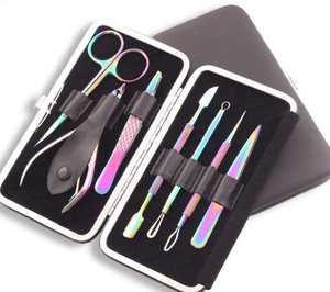 Wholesale High Quality <b>Manicure</b> Pedicure Tools <b>Kit</b> Multi Color Coated <b>Manicure</b> Tools <b>Kit</b> With Leather case - Product Image 3