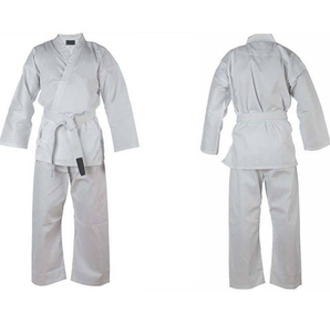 Venta al por mayor mezcla de algodón cosido pantalones de artes marciales cordón cintura reforzada rodilla para Karate Jiu Jitsu entrenamiento - Product Image 1
