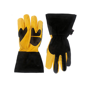 Gants de soudage MIG en cuir fendu et grain de vache anti-chaleur personnalisés à usage intensif Gants de sécurité pour le pouce et la paume renforcés - Product Image 1