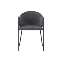 Fauteuil de salle à manger élégant avec accoudoirs incurvés et pieds en métal, rembourré en tissu, pour restaurant et café moderne