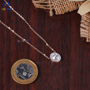 จี้เพชรสีโรสโกลด์รูปวงรีและทรงกลม1.10 TDW พร้อมจี้ EF-VS จาก labstone - Product Image 4