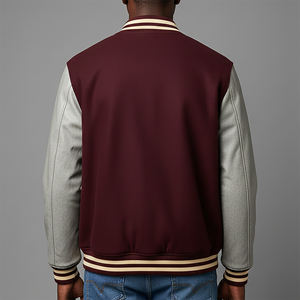 Veste universitaire à blocs de couleur, style streetwear, poids lourd, respirante, chaude, pour l'hiver, tendance, OEM/ODM - Product Image 5