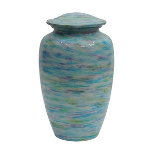 Urnes funéraires classiques en aluminium pour adultes en marbre avec revêtement transparent urnes funéraires en métal fini émail pour cendres humaines - Product Image 4