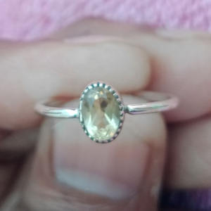 แหวนแต่งงานเงินสเตอร์ลิงทำด้วยมือของชาวอินเดียน925พลอยซิทรีนเครื่องประดับสำหรับงานปาร์ตี้ของผู้หญิงจำนวนมากขายส่งผู้หญิง - Product Image 2