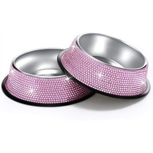 Mangeoire décorative pour animaux de compagnie en métal avec bols polonais miroir et design surélevé idéal pour des habitudes alimentaires saines - Product Image 5