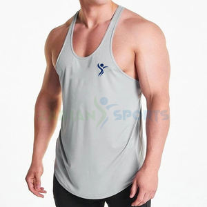 Camisetas sin mangas de tirantes de gimnasio para hombre de alta calidad de secado rápido de poliéster Spandex Hip Hop Muscle Workout Singlet personalizado al por mayor de punto - Product Image 6