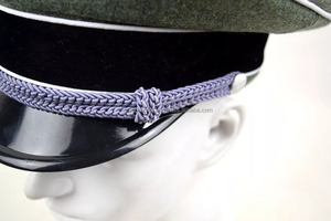 Casquettes uniformes personnalisées Hatgerman Casquette uniforme Couvre-chef argent brodé à la main Pakistan Casquettes personnalisées - Product Image 5