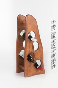 Cesta de vino para almacenamiento de botellas de decoración del hogar, soporte para 6 botellas de vino con mango de madera recubierto de polvo negro de Metal para Bar - Product Image 2